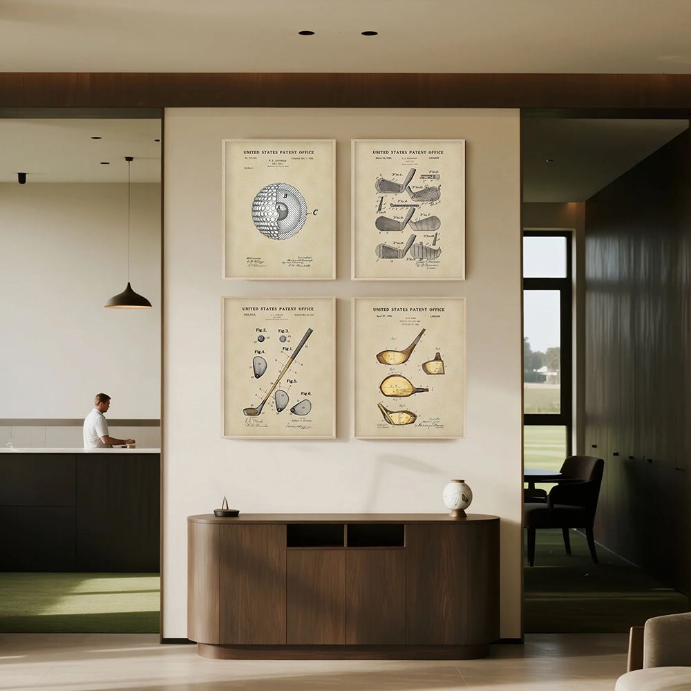 Golf Equipment Industry - Vintage golf patent art prints industriële