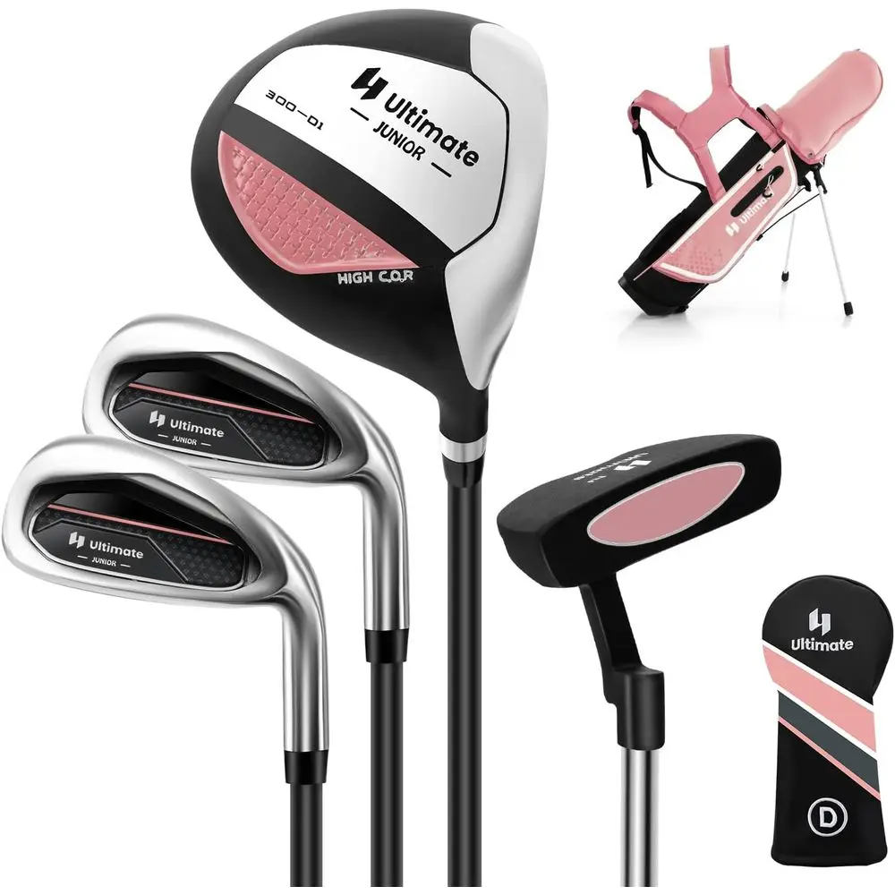 Golf Equipment For Kids - Jeugdgolfset met standbag, regenhoes en oefenmateriaal