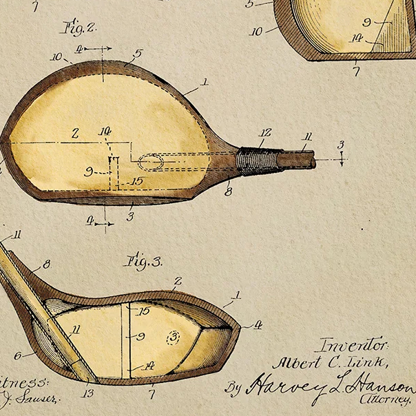 Vintage golf patent art prints - Golf Equipment Industry recensie en prijs